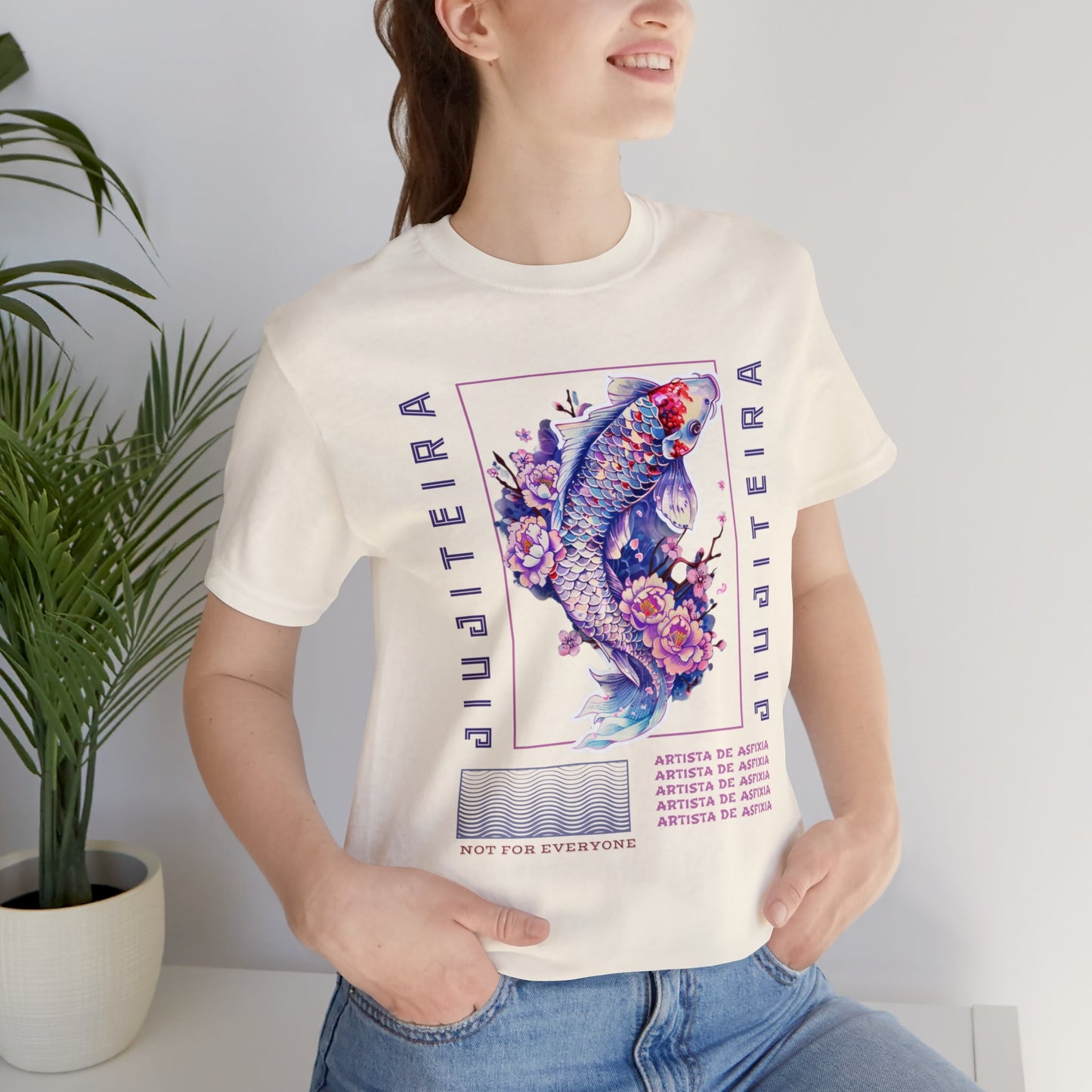 Unisex Jersey Short Sleeve Tee- Jiujiteira Purple Koi Fish