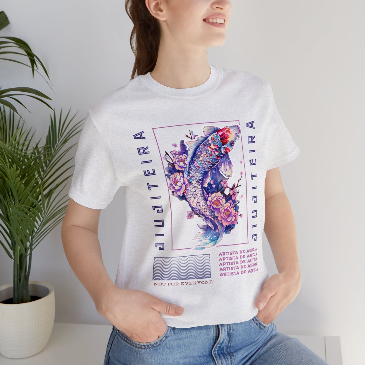 Unisex Jersey Short Sleeve Tee- Jiujiteira Purple Koi Fish