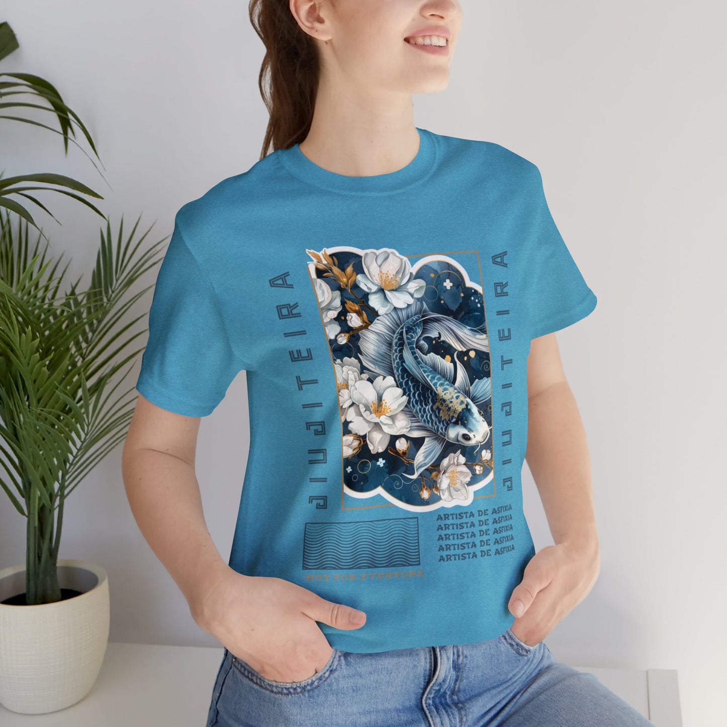 Unisex Jersey Short Sleeve Tee -Jiujiteira Blue Koi Fish