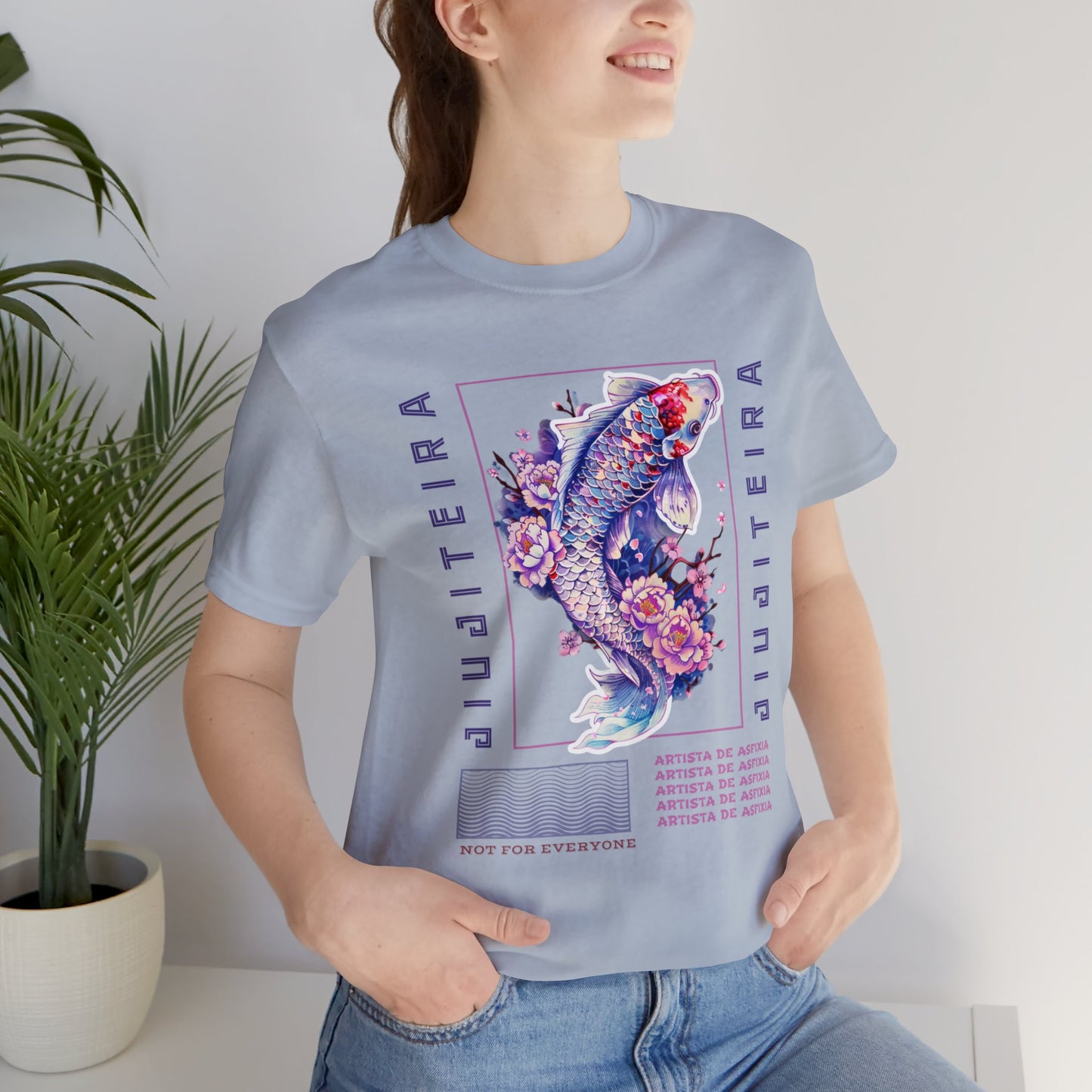 Unisex Jersey Short Sleeve Tee- Jiujiteira Purple Koi Fish