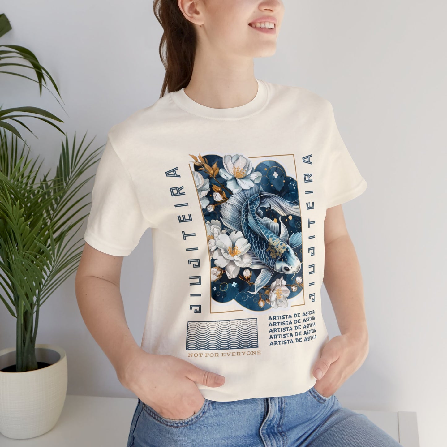 Unisex Jersey Short Sleeve Tee -Jiujiteira Blue Koi Fish