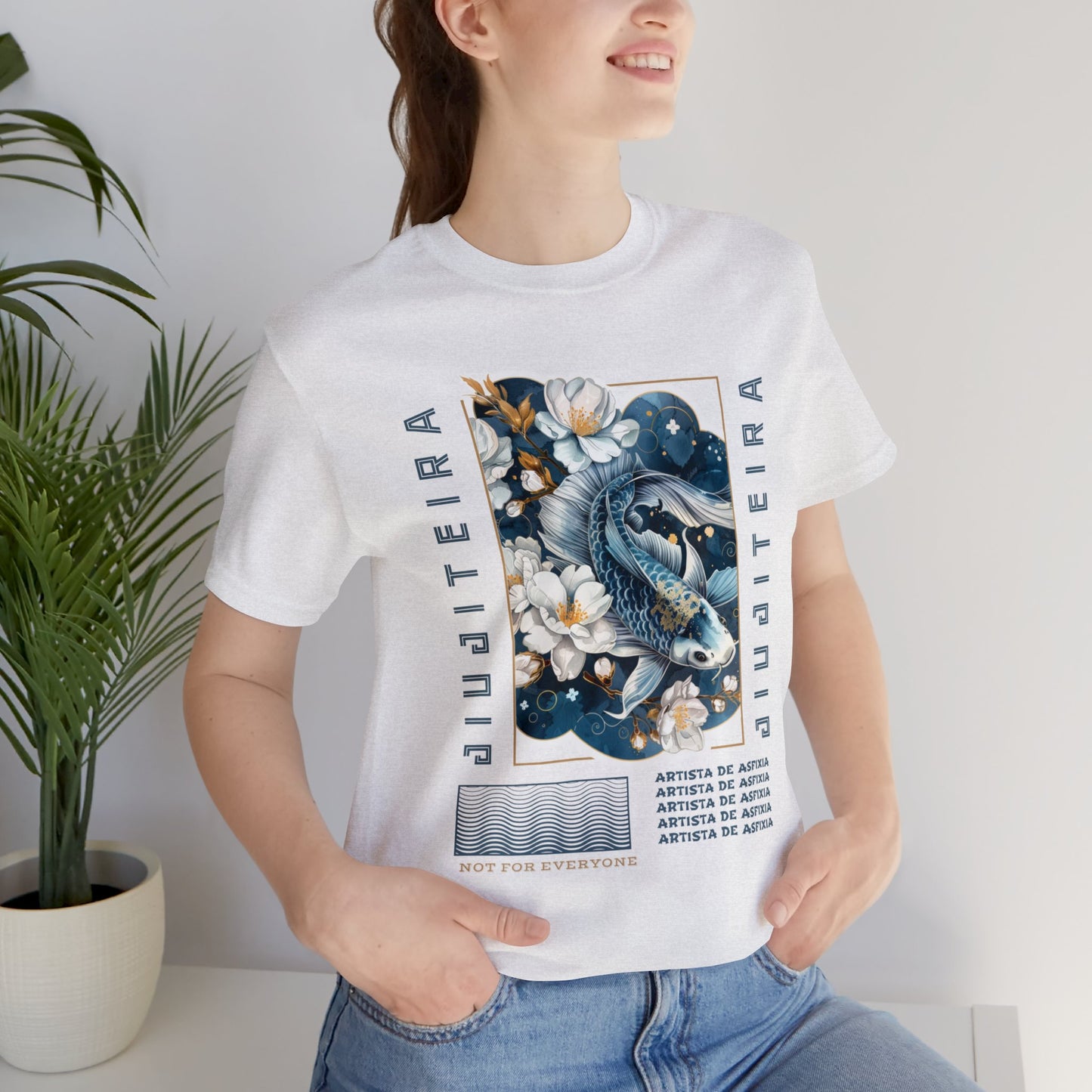 Unisex Jersey Short Sleeve Tee -Jiujiteira Blue Koi Fish