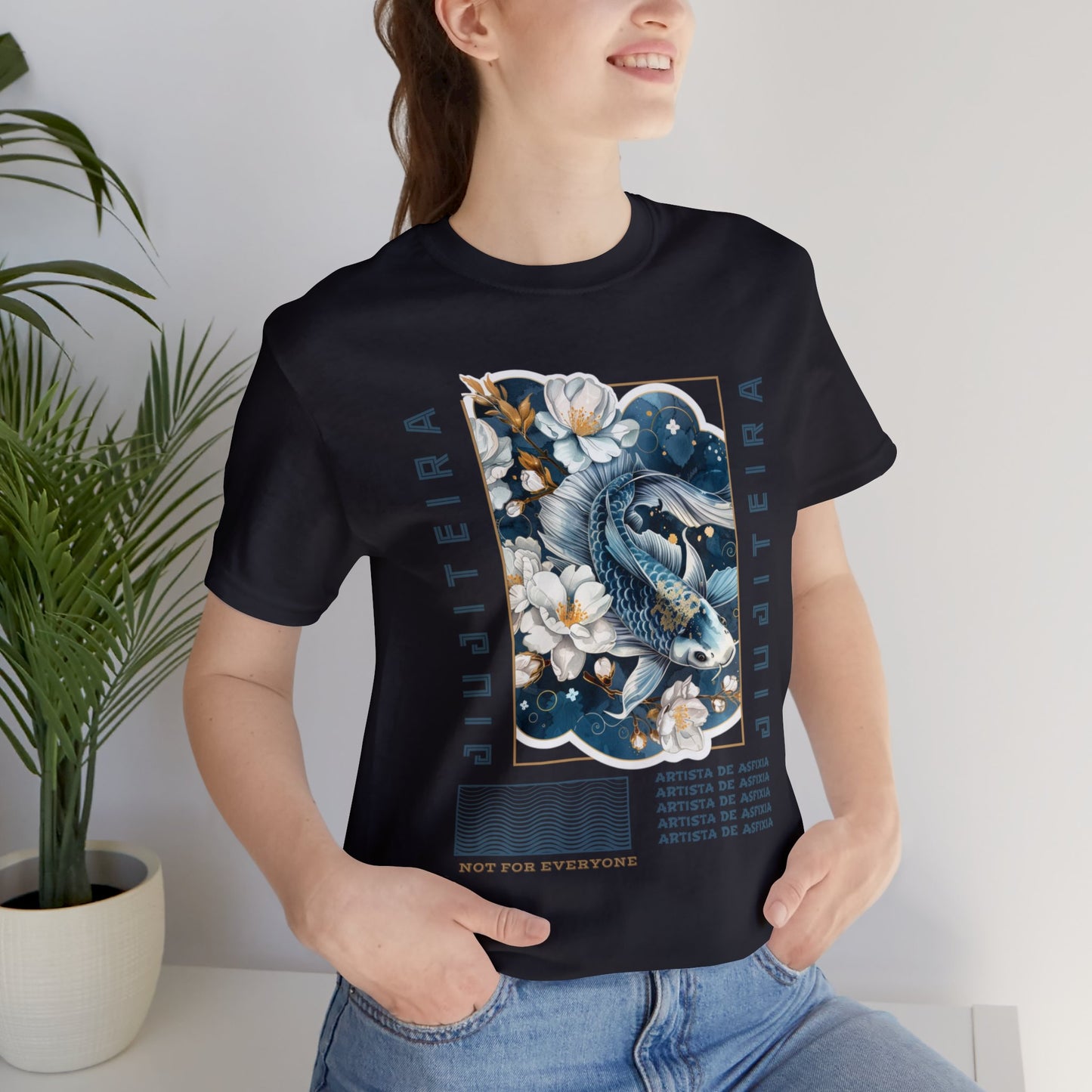Unisex Jersey Short Sleeve Tee -Jiujiteira Blue Koi Fish