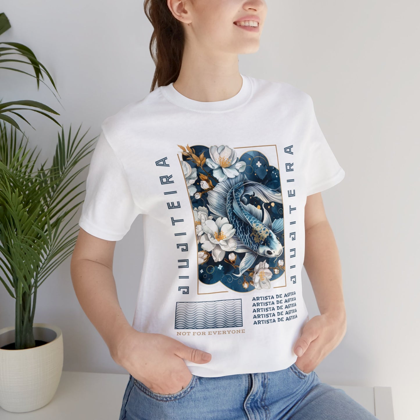 Unisex Jersey Short Sleeve Tee -Jiujiteira Blue Koi Fish