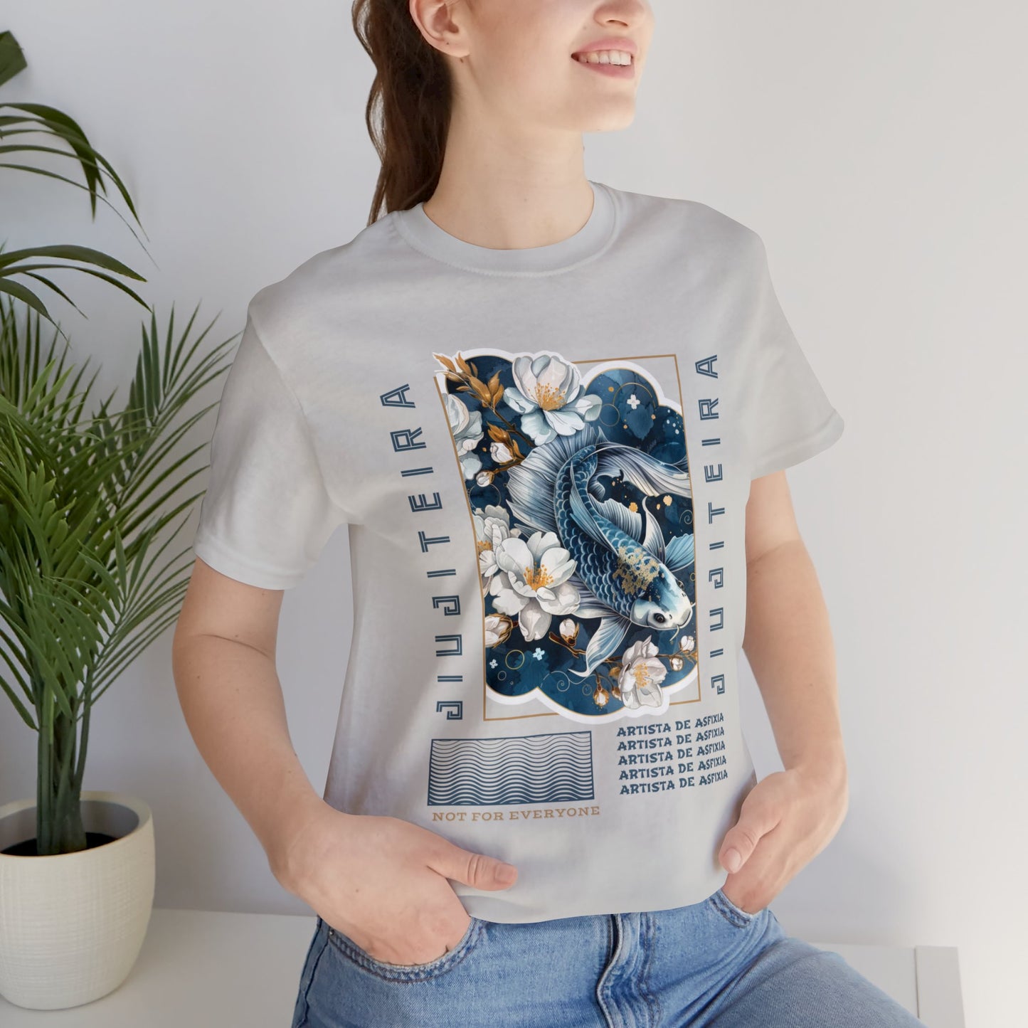 Unisex Jersey Short Sleeve Tee -Jiujiteira Blue Koi Fish