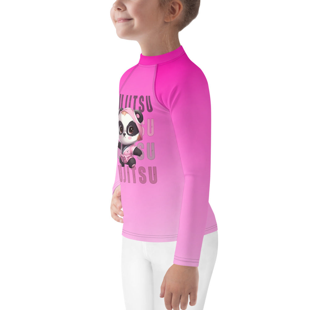 Kids BJJ Rash Guard - Jiujitsu Panda | Jiujiteira No-Gi Shirt for Girls (Sizes 2T–7)-rash guard-The Women of Jiujitsu