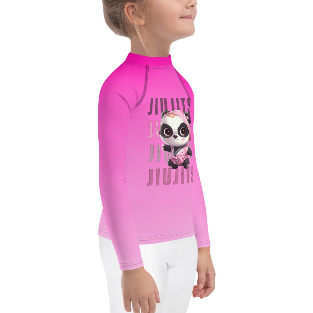 Kids BJJ Rash Guard - Jiujitsu Panda | Jiujiteira No-Gi Shirt for Girls (Sizes 2T–7)-rash guard-The Women of Jiujitsu
