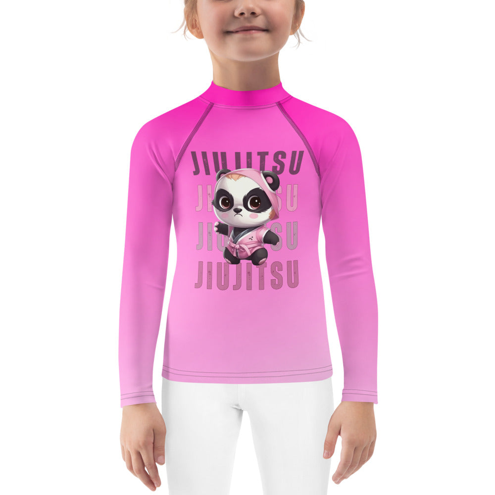 Kids BJJ Rash Guard - Jiujitsu Panda | Jiujiteira No-Gi Shirt for Girls (Sizes 2T–7)-rash guard-The Women of Jiujitsu