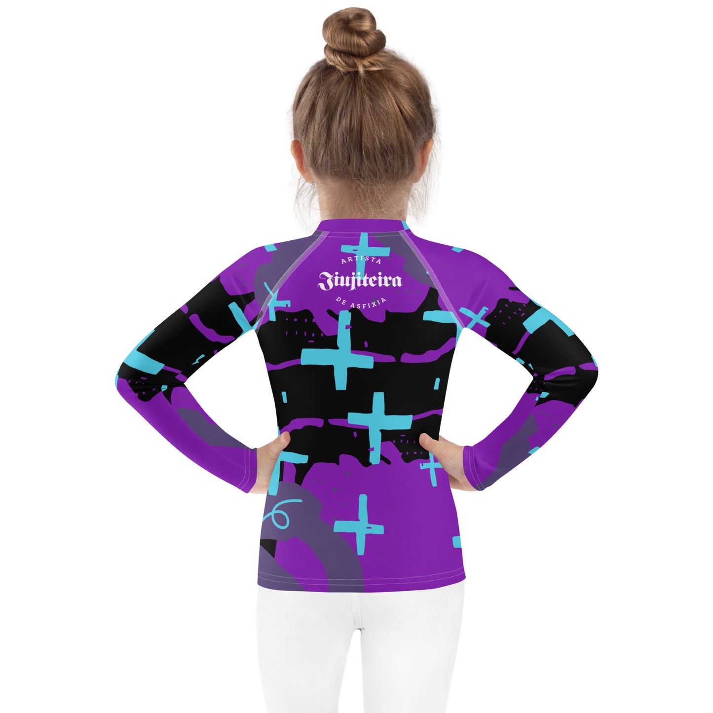 Kids BJJ Rash Guard- SAVAGE Jiujitsu Kitty | Jiujiteira No-Gi Shirt for Girls (Sizes 2T–7)-rash guard-The Women of Jiujitsu