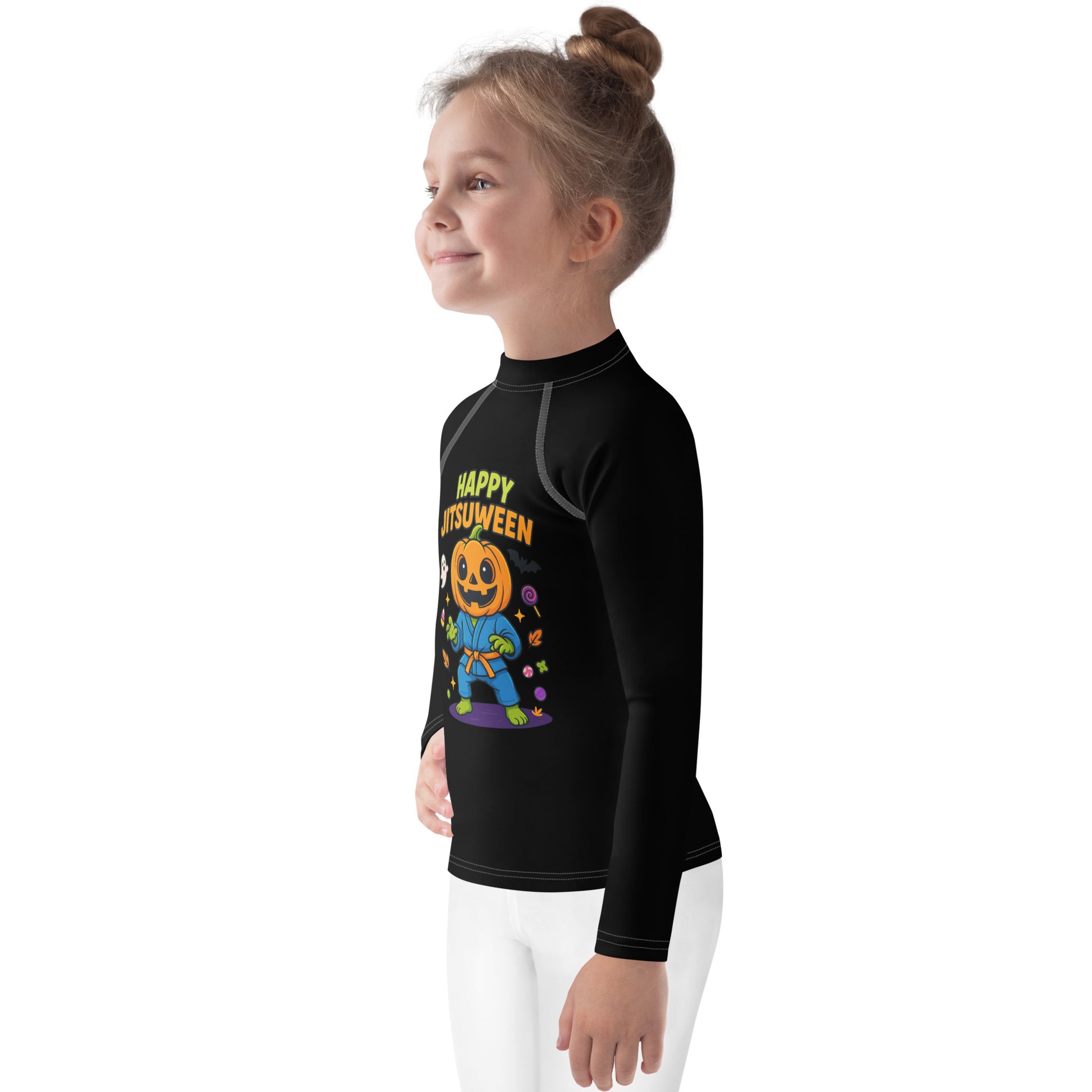 Kids Halloween BJJ Rashguard – Happy Jitsuween Pumpkin in Gi