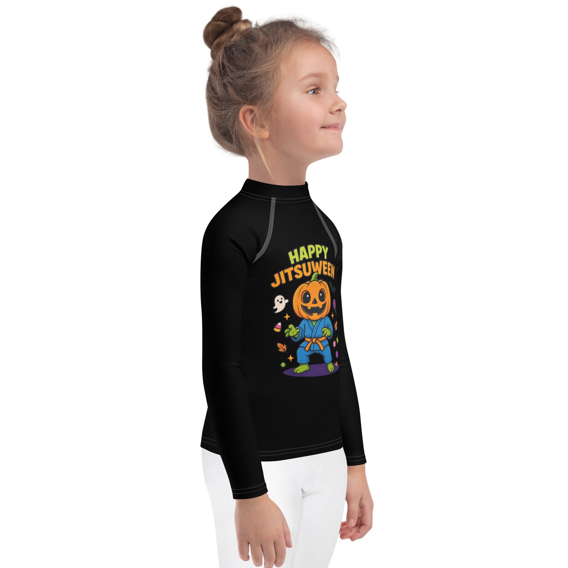 Kids Halloween BJJ Rashguard – Happy Jitsuween Pumpkin in Gi