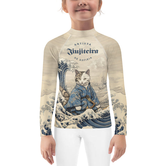 Kids BJJ Rash Guard- Tan BJJ Rashguard, | Jiujiteira No-Gi Shirt for Girls (Sizes 2T–7)-rash guard-The Women of Jiujitsu
