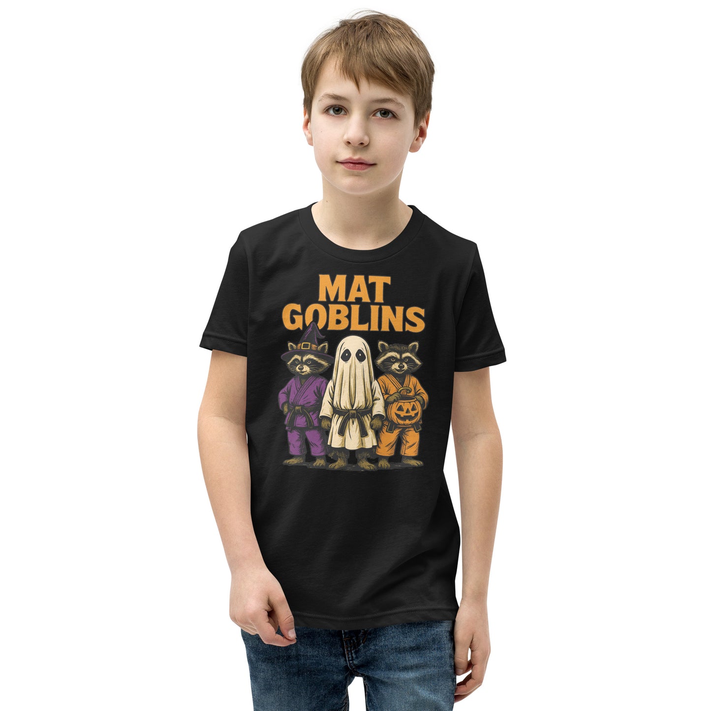 Mat Goblins Halloween Youth BJJ T-Shirt – Funny Brazilian Jiu-Jitsu Martial Arts Tee for Kids