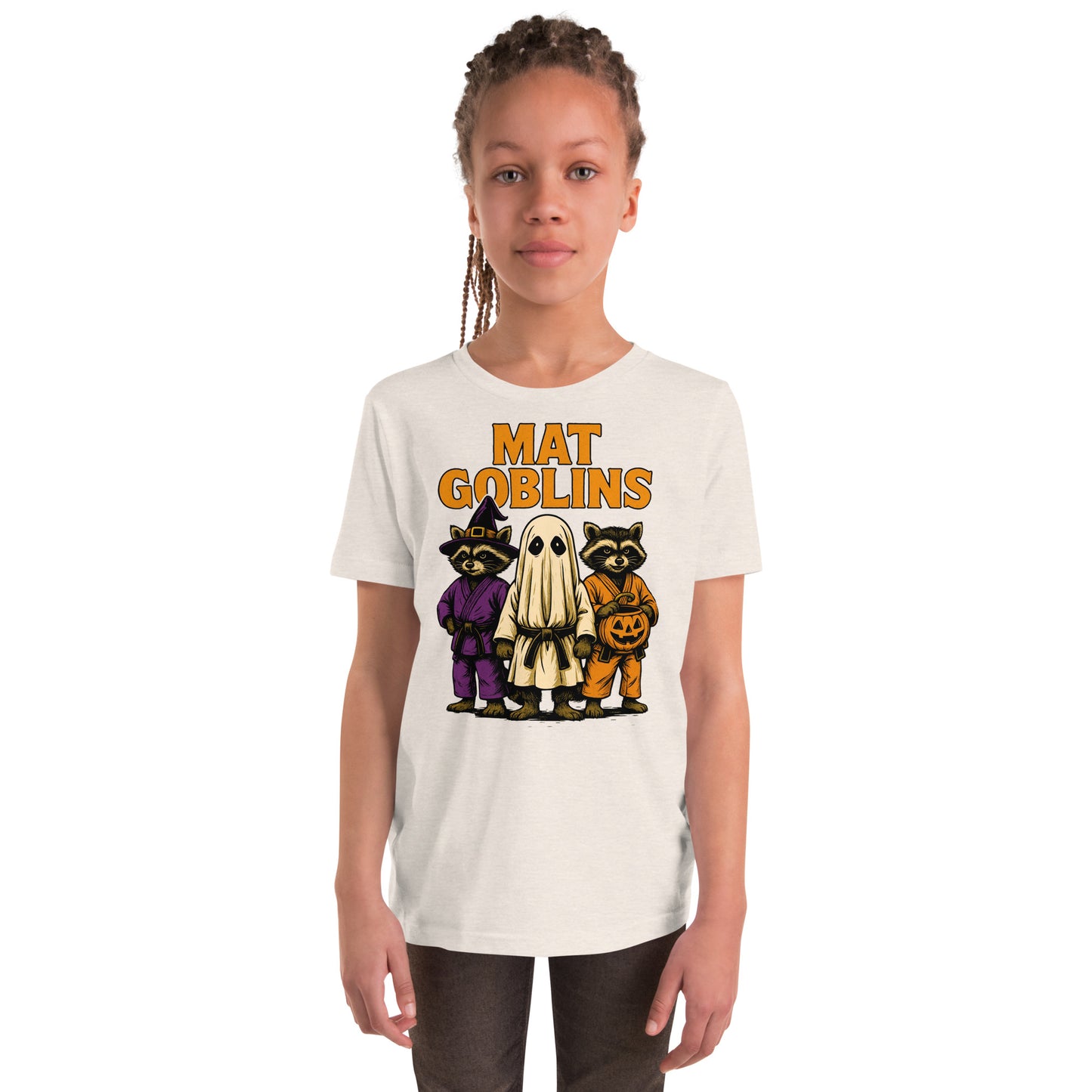 Mat Goblins Halloween Youth BJJ T-Shirt – Funny Brazilian Jiu-Jitsu Martial Arts Tee for Kids