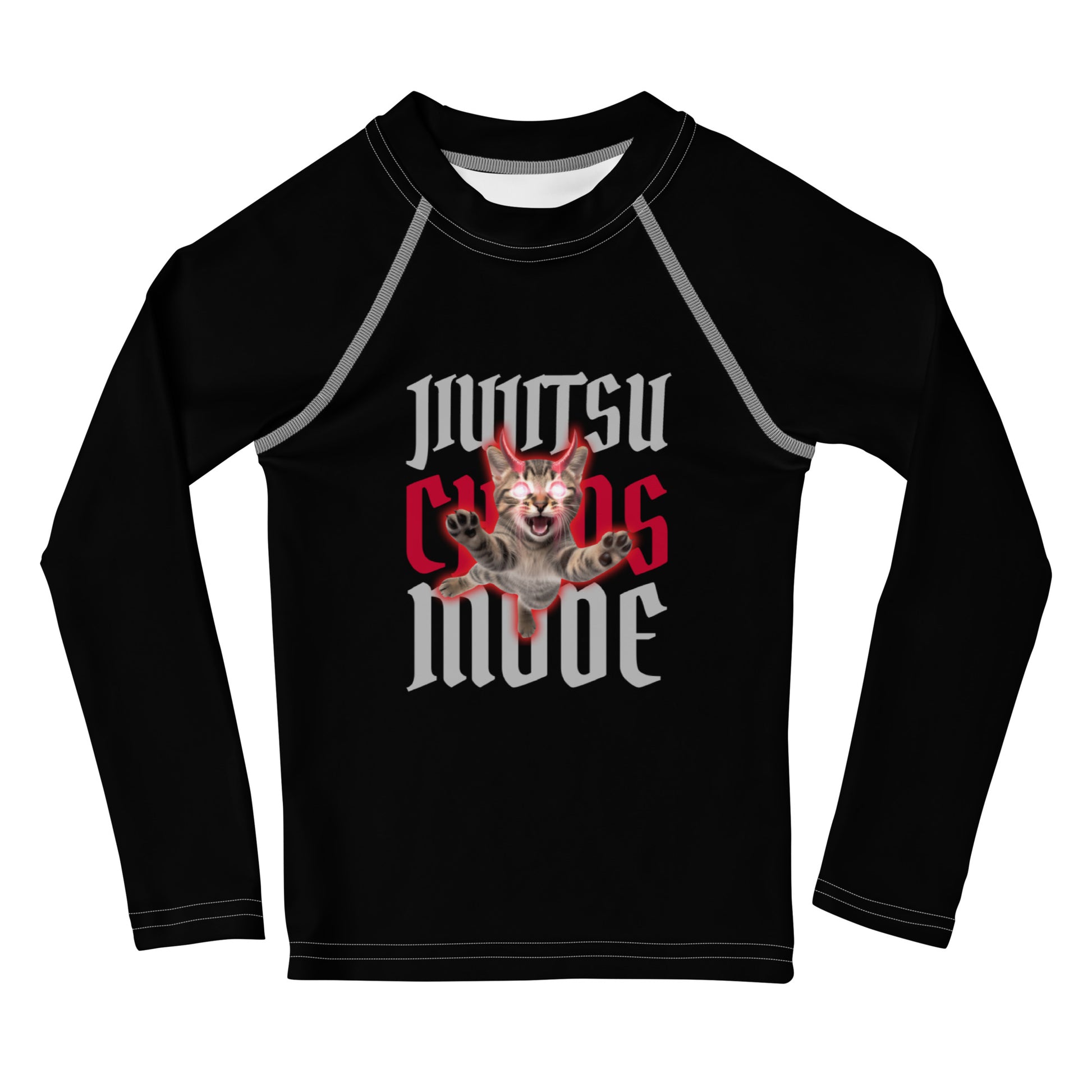 Kids BJJ Rash Guard- Jiujitsu Chaos Mode | Jiujiteira No-Gi Shirt for Girls (Sizes 2T–7)-rash guard-The Women of Jiujitsu
