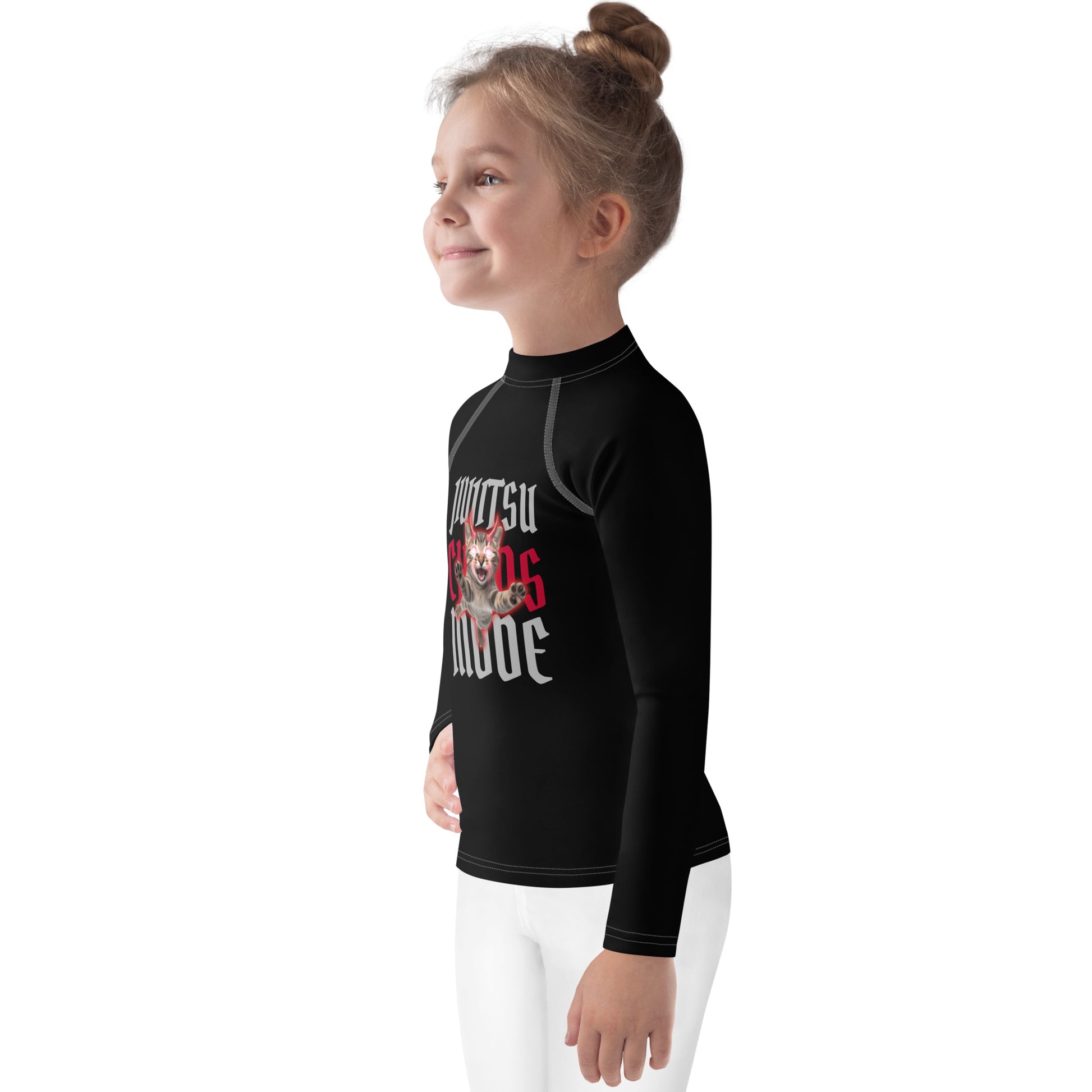 Kids BJJ Rash Guard- Jiujitsu Chaos Mode | Jiujiteira No-Gi Shirt for Girls (Sizes 2T–7)-rash guard-The Women of Jiujitsu