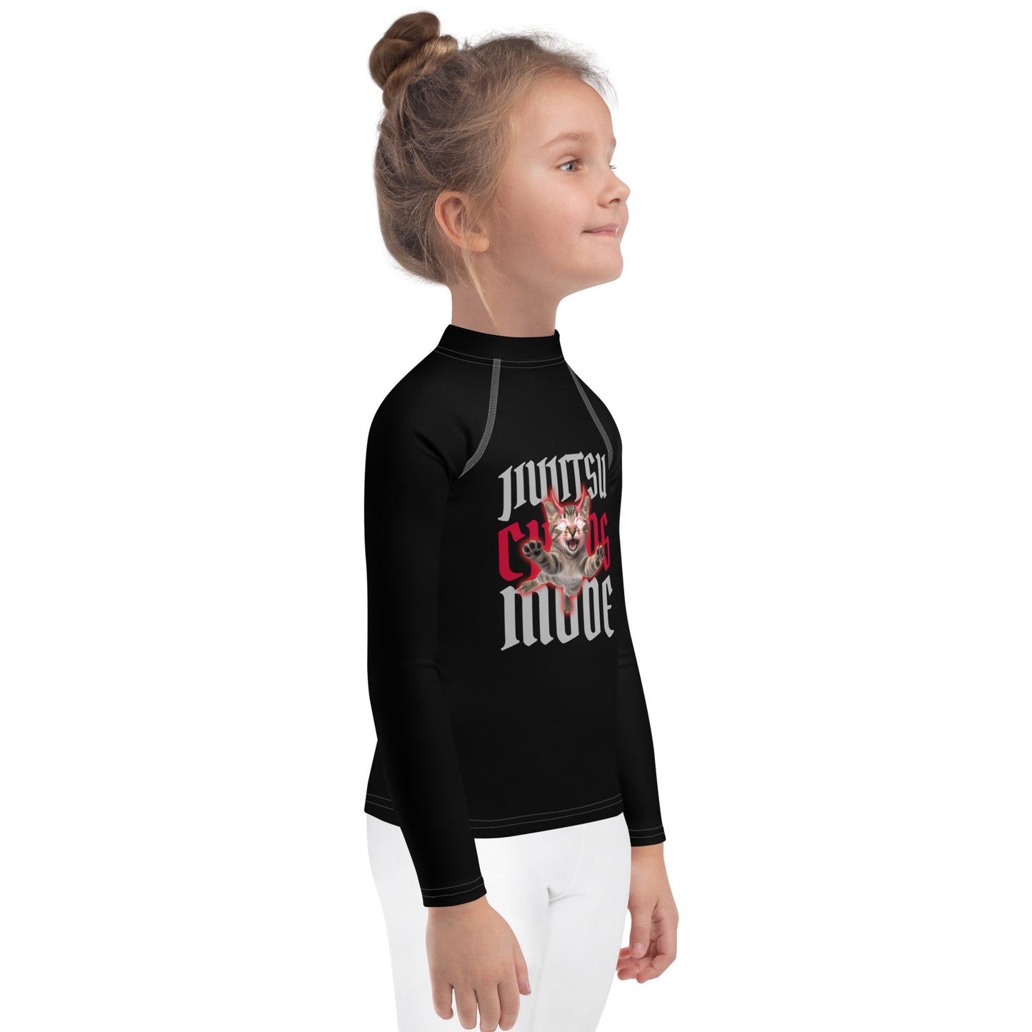 Kids BJJ Rash Guard- Jiujitsu Chaos Mode | Jiujiteira No-Gi Shirt for Girls (Sizes 2T–7)-rash guard-The Women of Jiujitsu