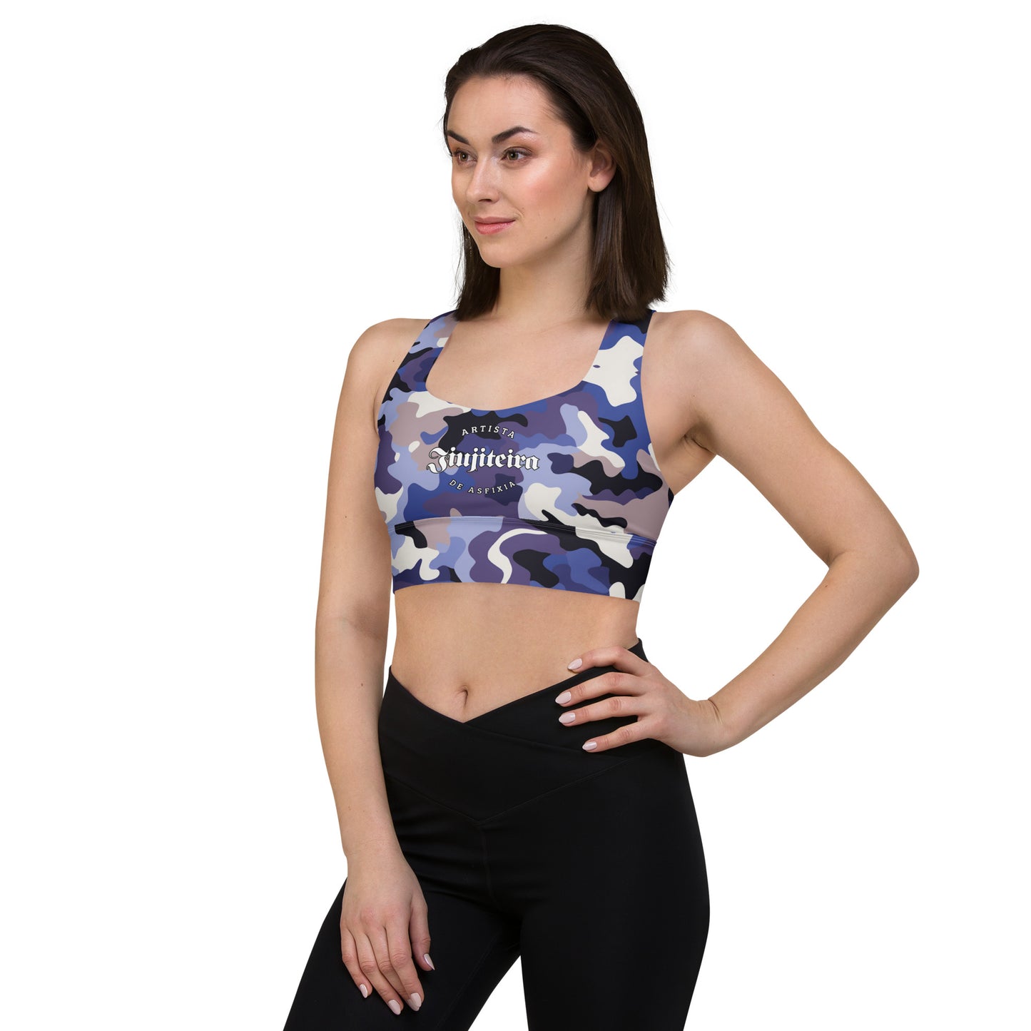 Longline sports bra- Jiujitera All Over Print Camo