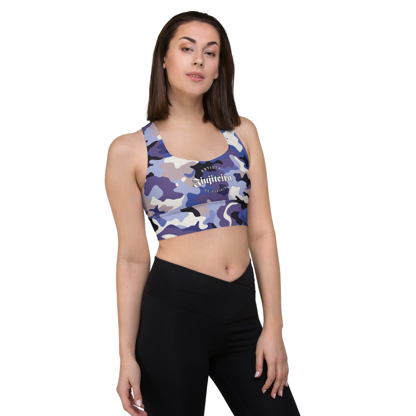 Longline sports bra- Jiujitera All Over Print Camo
