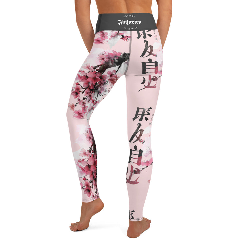 Women's BJJ Leggings- Jiujiteira Cherry Blossom Pink