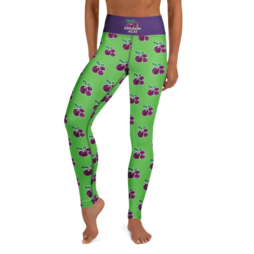 Kindom Acai GREEN leggings PURPLE Waist band