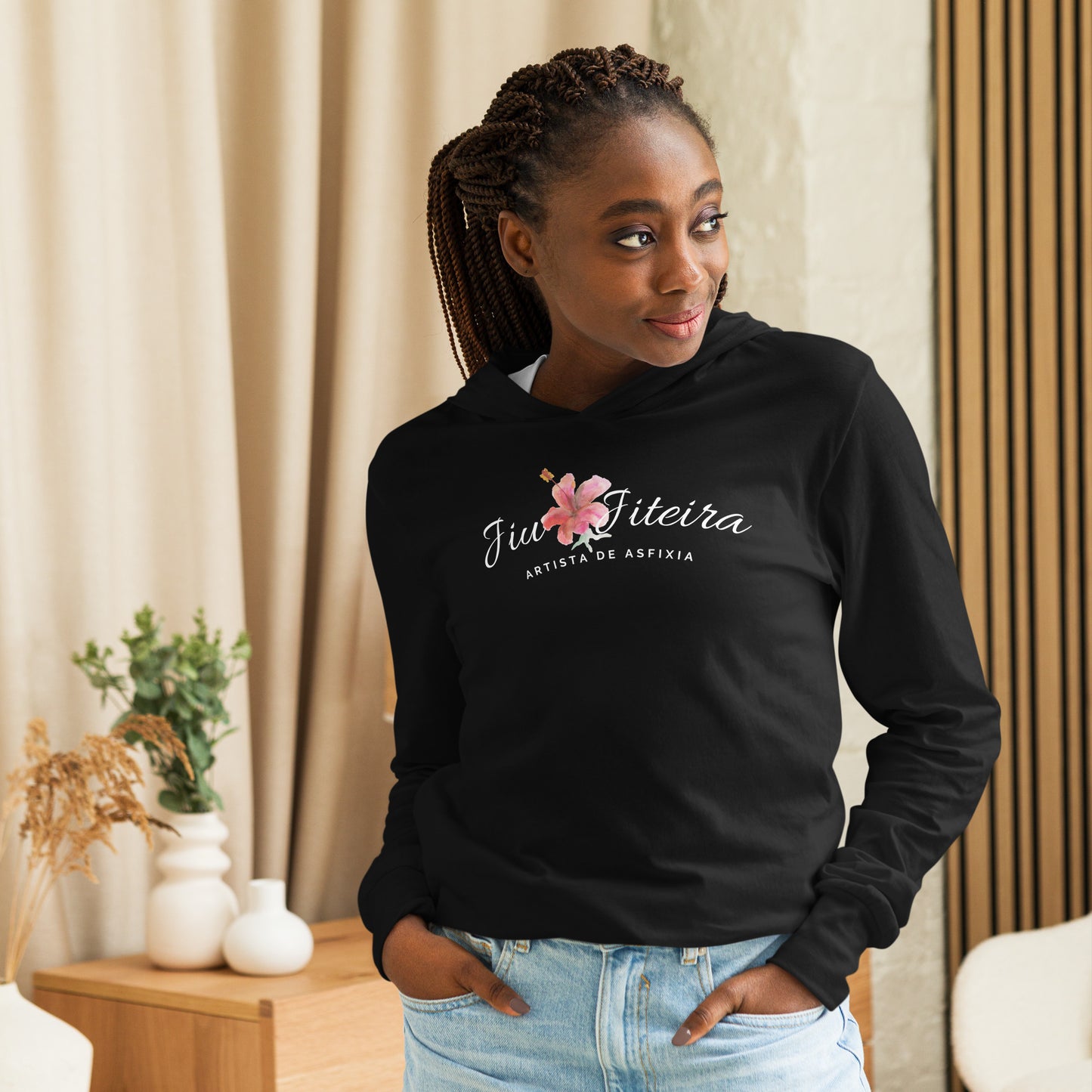 Hooded long-sleeve tee- Jiu jitsu hoodie, BJJ Hoodie Jiujiteira Artista De Asfixia
