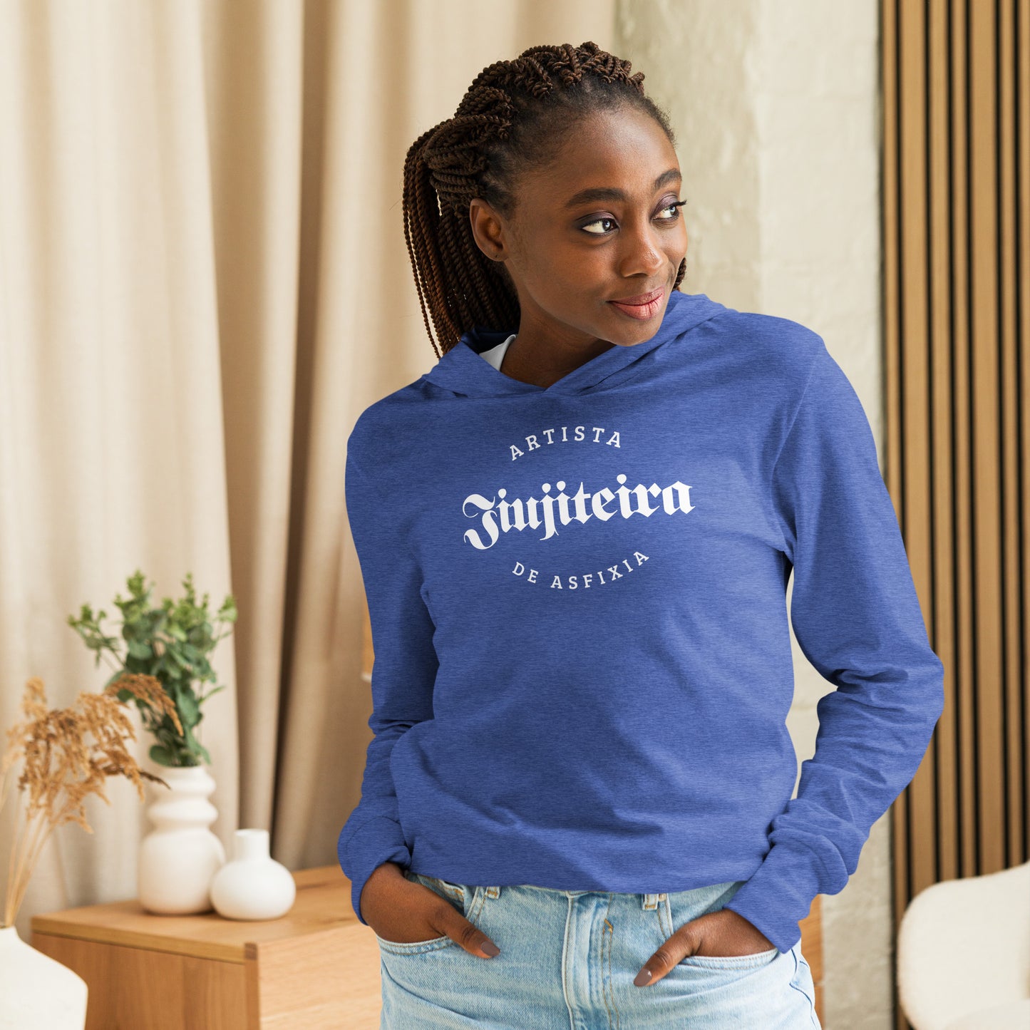 Hooded long-sleeve tee- JiuJitsu Women, Jiu Jitsu Shirt, Jiujiteira T-shirt, BJJ T-Shirt, BJJ T-shirt