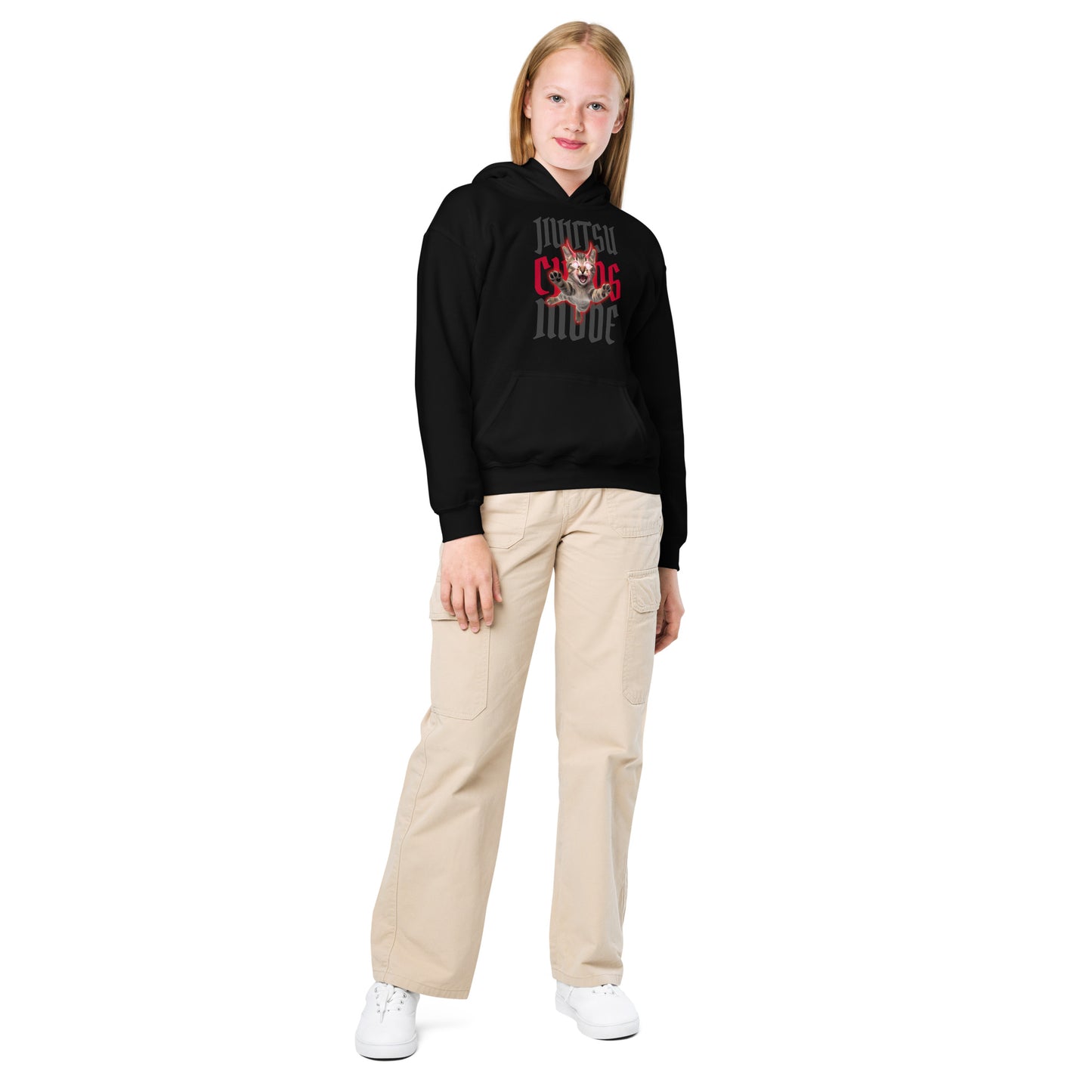 Youth BJJ Hoodie – Chaos Design for Girls Who Roll