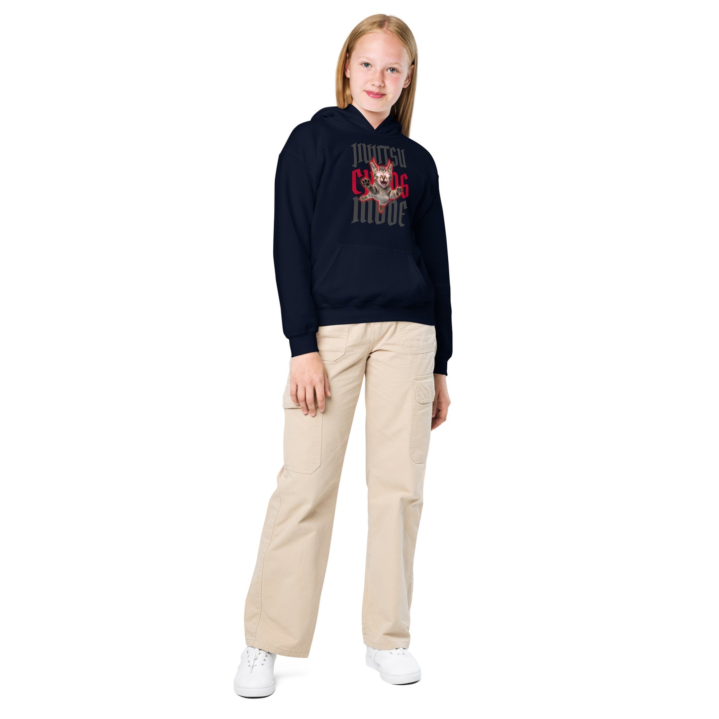 Youth BJJ Hoodie – Chaos Design for Girls Who Roll