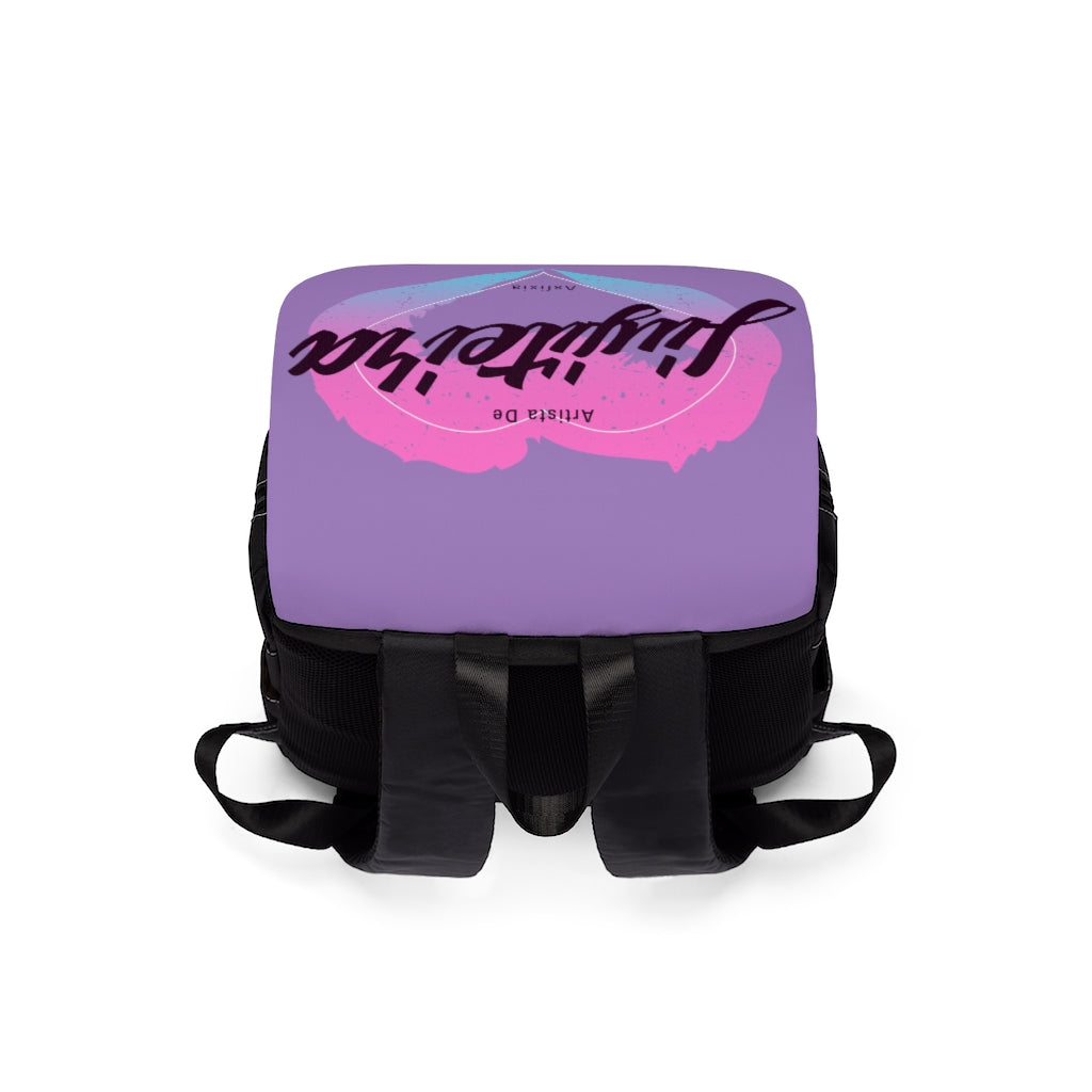 Unisex Casual Shoulder Backpack- JiuJiteira Artista DeAsfixia Valentine Purple - The Women of Jiujitsu