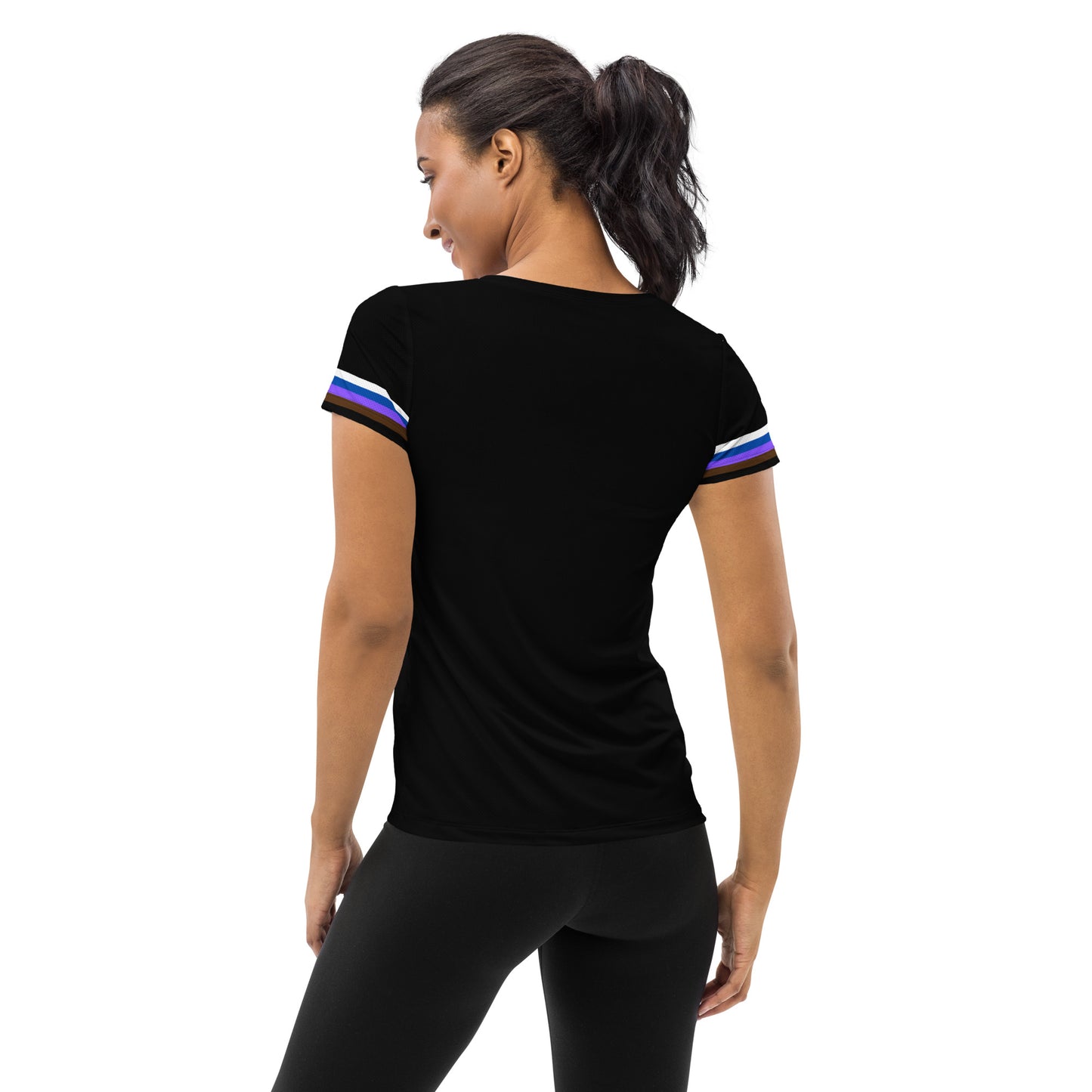 All-Over Print Women's Athletic T-shirt- Jiujitsu Ranked Stripes - The Women of Jiujitsu