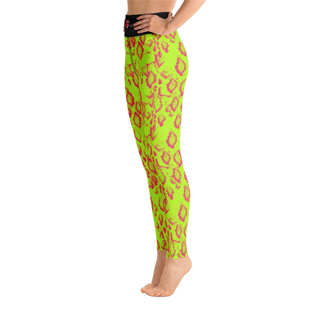 Leggings- Jiujiteira Neon Green Snake - The Women of Jiujitsu