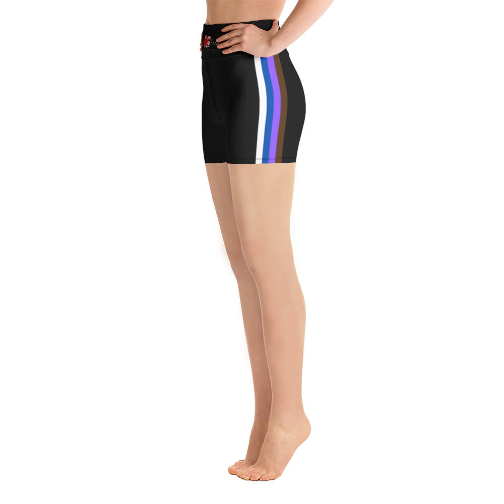 Yoga Shorts- Jiujiteira Stripes - The Women of Jiujitsu