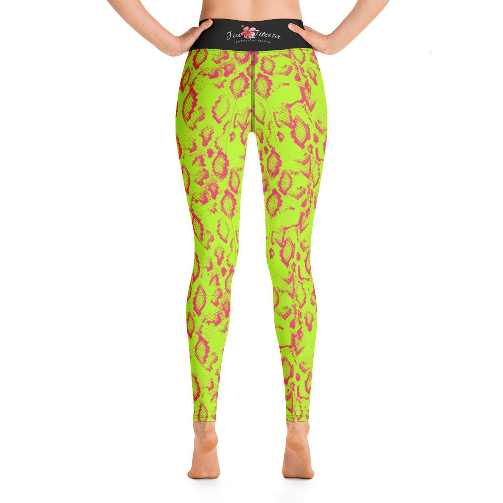 Leggings- Jiujiteira Neon Green Snake - The Women of Jiujitsu