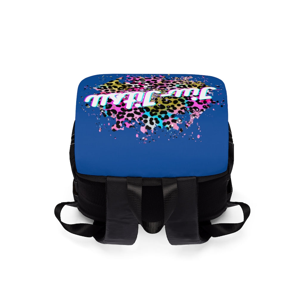 Unisex Casual Shoulder Backpack- JiuJitsu Love Neon Leopard Patch - The Women of Jiujitsu