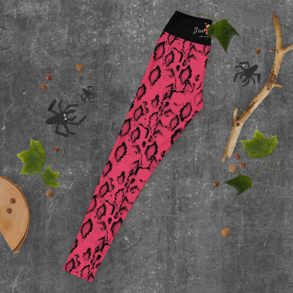 Leggings- Jiujiteira Pink Snake - The Women of Jiujitsu