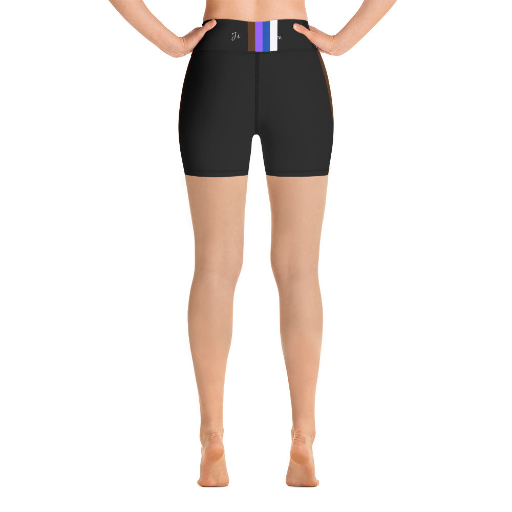 Yoga Shorts- Jiujiteira Stripes - The Women of Jiujitsu