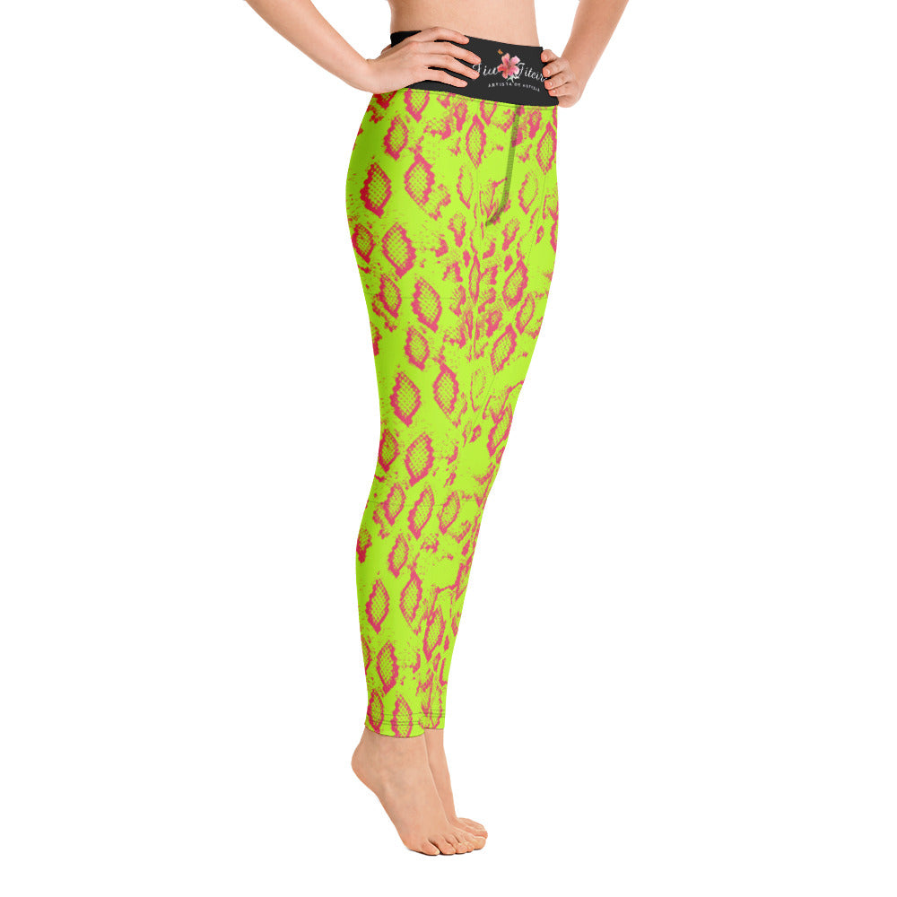 Leggings- Jiujiteira Neon Green Snake - The Women of Jiujitsu