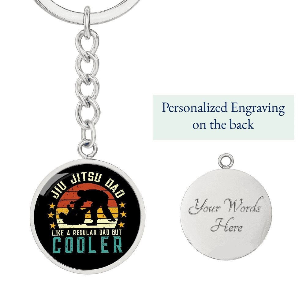 BJJ Pendant Keychain, Jiujitsu Dad, BJJ Gift for Him, BJJ Dad Gift, Brazilian Jiu-Jitsu Gifts, Bjj Charm Jewelry