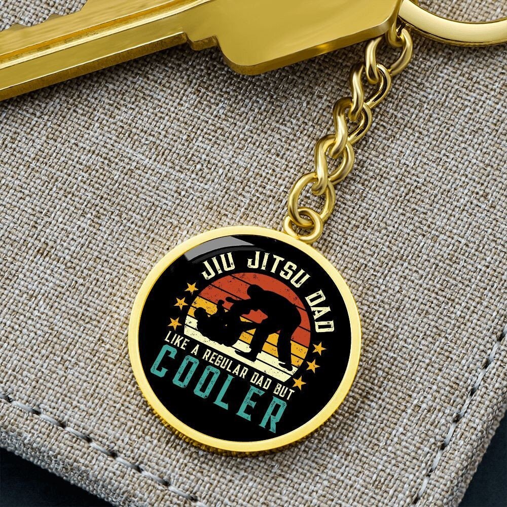 BJJ Pendant Keychain, Jiujitsu Dad, BJJ Gift for Him, BJJ Dad Gift, Brazilian Jiu-Jitsu Gifts, Bjj Charm Jewelry