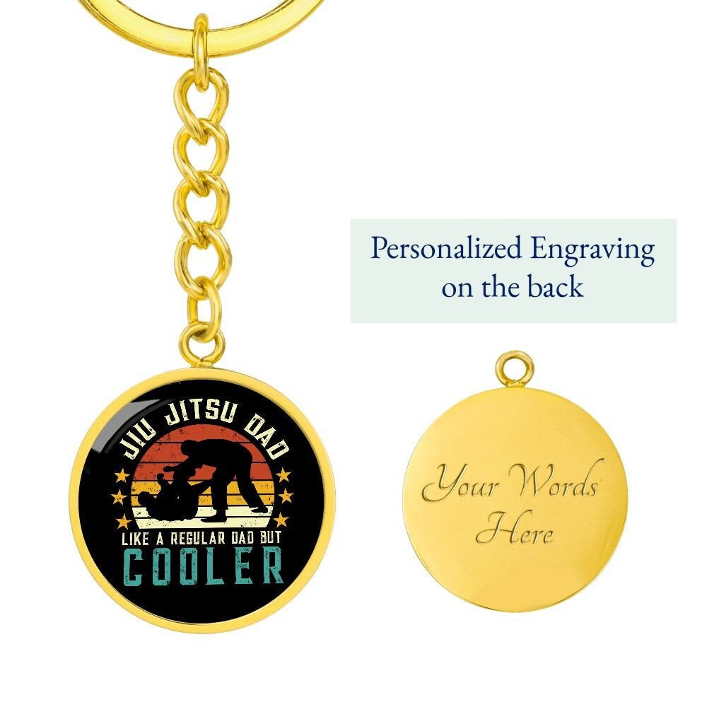 BJJ Pendant Keychain, Jiujitsu Dad, BJJ Gift for Him, BJJ Dad Gift, Brazilian Jiu-Jitsu Gifts, Bjj Charm Jewelry