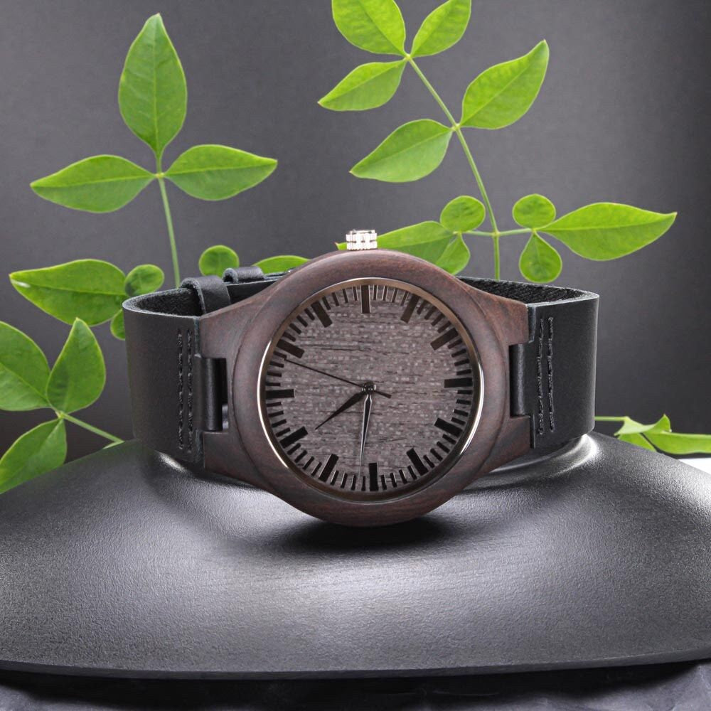 Jiu Jitsu Dad Gift – Engraved Wooden Watch for BJJ Fathers | Unique Martial Arts Present