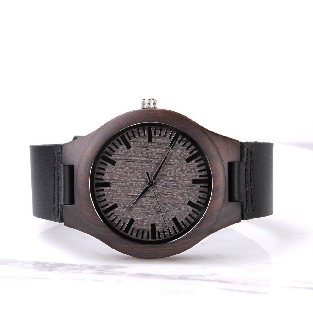 Jiu Jitsu Dad Gift – Engraved Wooden Watch for BJJ Fathers | Unique Martial Arts Present