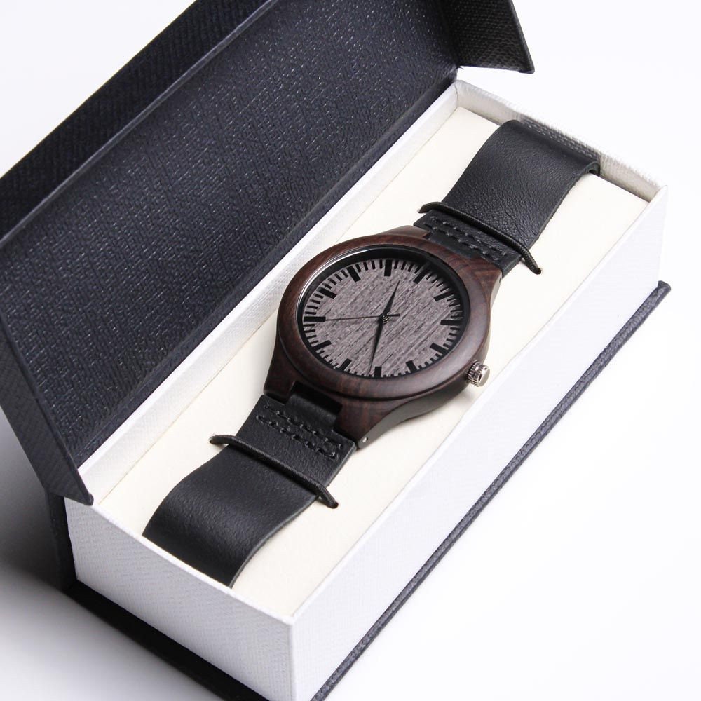 Jiu Jitsu Dad Gift – Engraved Wooden Watch for BJJ Fathers | Unique Martial Arts Present