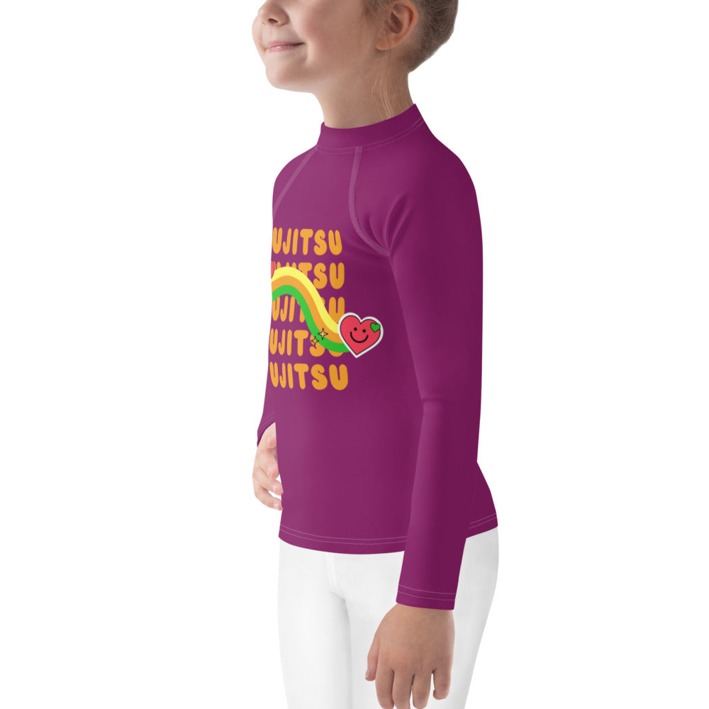 Kids BJJ Rash Guard - JiuJitsu Rainbow | Jiujiteira No-Gi Shirt for Girls (Sizes 2T–7)-rash guard-The Women of Jiujitsu