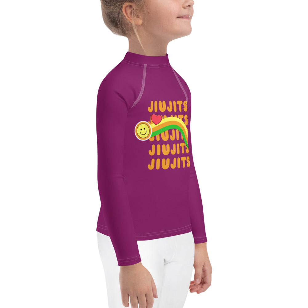 Kids BJJ Rash Guard - JiuJitsu Rainbow | Jiujiteira No-Gi Shirt for Girls (Sizes 2T–7)-rash guard-The Women of Jiujitsu