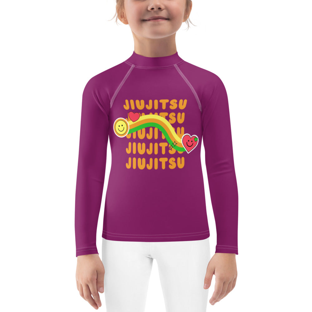 Kids BJJ Rash Guard - JiuJitsu Rainbow | Jiujiteira No-Gi Shirt for Girls (Sizes 2T–7)-rash guard-The Women of Jiujitsu
