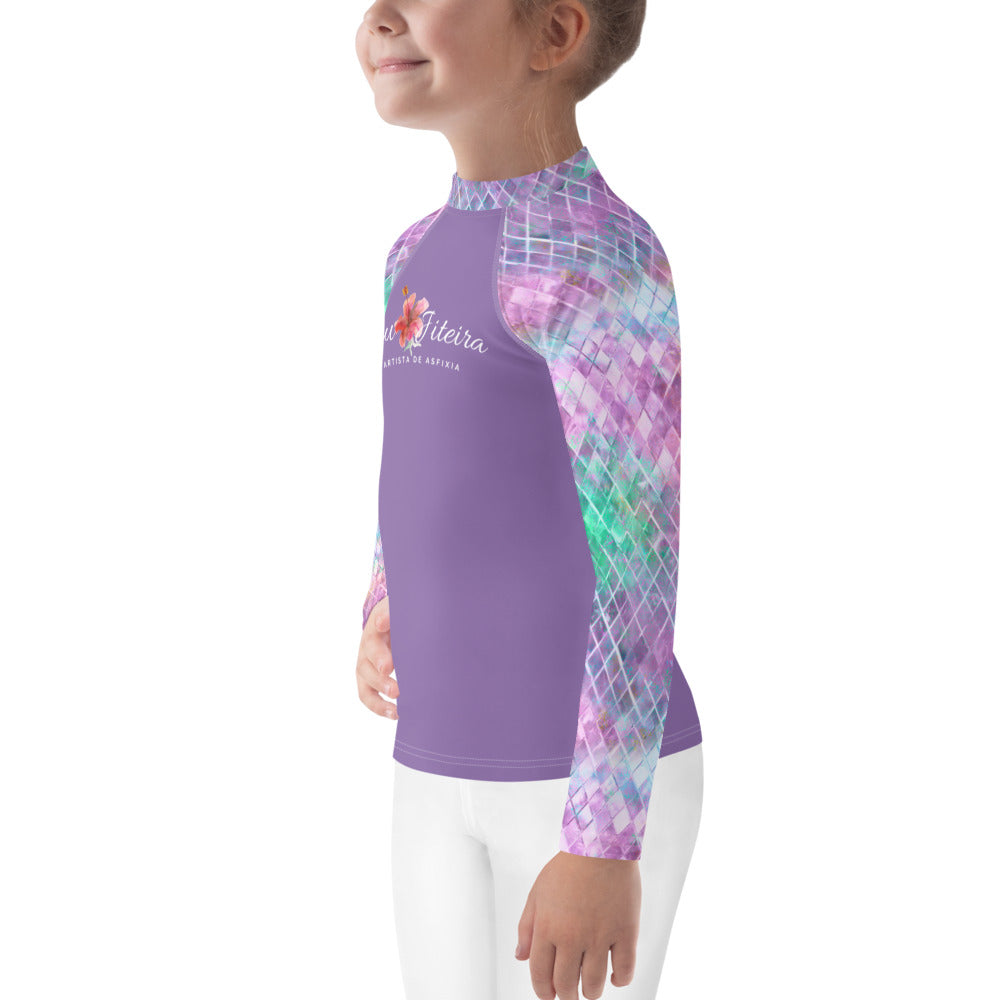 Kids BJJ Rash Guard - Jiujitsu Mermaid Glass | Jiujiteira No-Gi Shirt for Girls (Sizes 2T–7)-rash guard-The Women of Jiujitsu