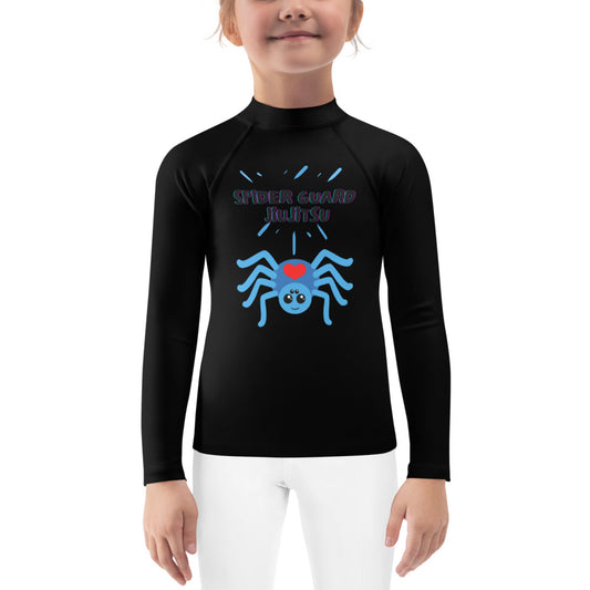 Kids BJJ Rash Guard- Jiujitsu Spider Guard Black | Jiujiteira No-Gi Shirt for Girls (Sizes 2T–7)-rash guard-The Women of Jiujitsu
