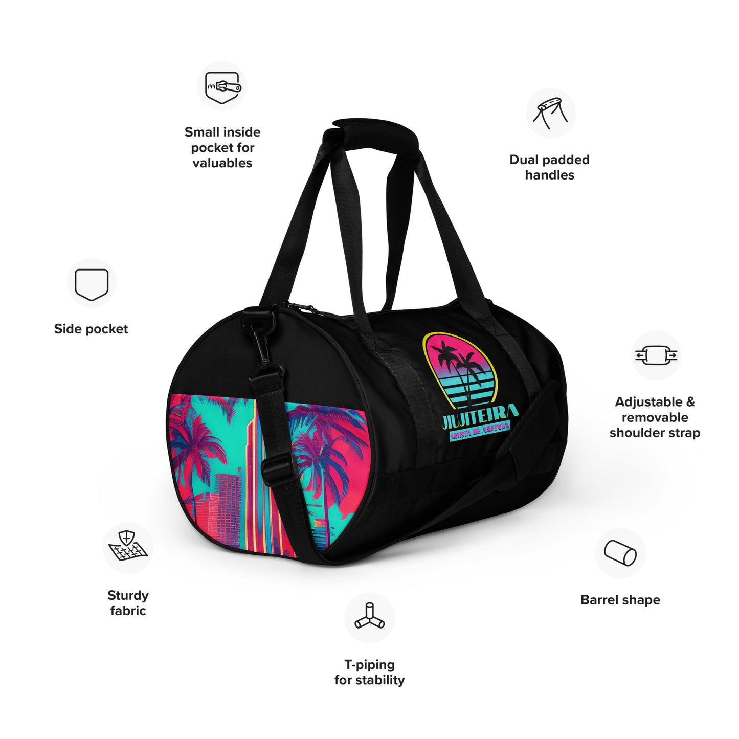 Bolsa esportiva Duffle - Miami Vice Jiujiteira Artista De Asfixia BJJ Duffle Bag